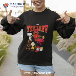 the peanuts charlie snoopy and woodstock wall paint usc trojans shirt sweatshirt 1