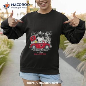 the peanuts snoopy and woodstock just a girl who love christmas and love atlanta shirt sweatshirt