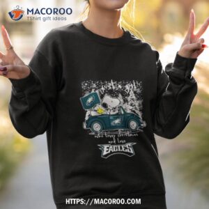 the peanuts snoopy and woodstock just a girl who love christmas and love eagles shirt sweatshirt 2