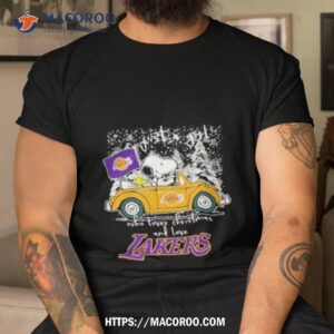 The Peanuts Snoopy And Woodstock Just A Girl Who Love Christmas And Love Lakers Shirt