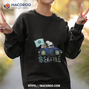 the peanuts snoopy and woodstock seattle sports teams on car 2023 t shirt sweatshirt 2