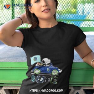 The Peanuts Snoopy And Woodstock Seattle Sports Teams On Car 2023 T Shirt