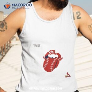 the rolling stones x st louis cardinals mlb hackey diamonds limited edition vinyl collection collab t shirt tank top 3
