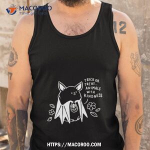 trick or treat animals with kindness bat halloween shirt tank top