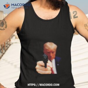 trump mugshot gun shirt tank top 3