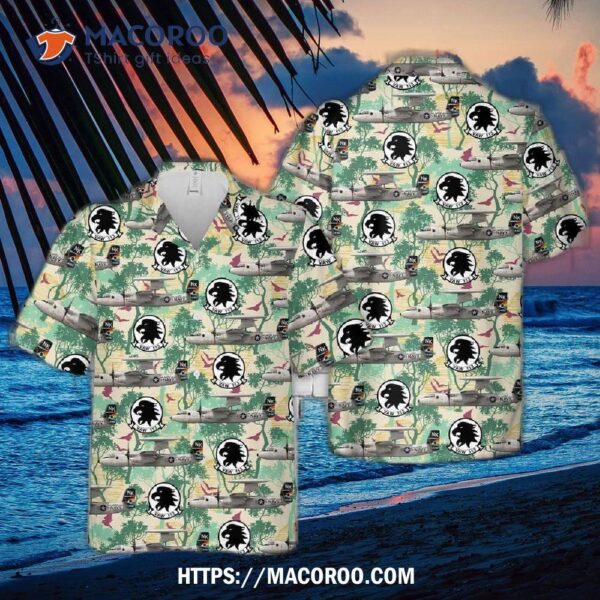 U.s Navy Vaw-113 Black Eagles E-2d Hawaiian Shirt