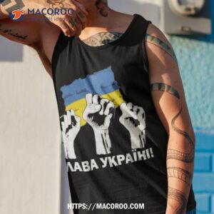 ukrainian flag and united fists shirt tank top 1