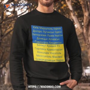 ukrainian flag with cities shirt sweatshirt