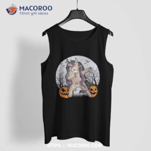 unicorn mummy dabbing dab dance halloween pumpkin shirt tank top