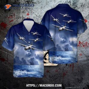 Us Air Force 53rd Weather Reconnaissance Squadron Hurricane Hunters Wc-130j Hercules Hawaiian Shirt