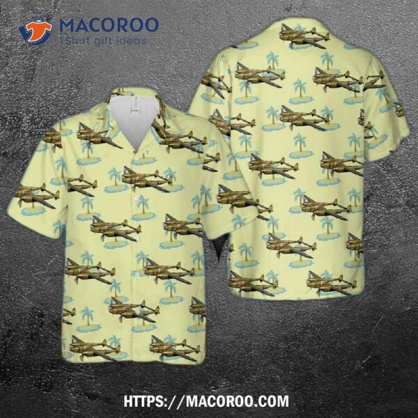 Us Air Force Lockheed P-38f Lightning “glacier Girl” Hawaiian Shirt