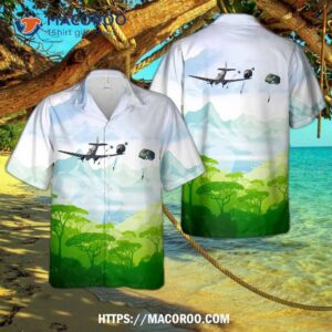 Us Army C-47 Boogie Baby Paratroopers Over Frederick Airfield In Oklahoma Hawaiian Shirt