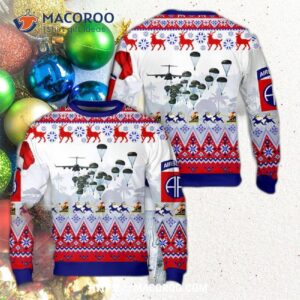 Us Army Paratroopers With The 82nd Airborne Division Parachute Christmas Sweater Dlmp0109pd10