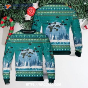 Us Army Paratroopers With The 82nd Airborne Division Parachute Christmas Sweater Dlmp0709pd02