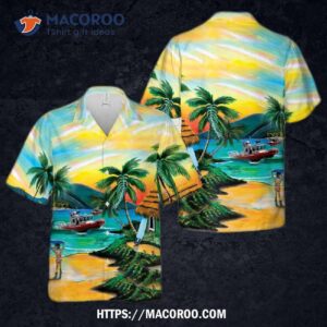 Us Coast Guard 25-foot Defender Class Boat Hawaiian Shirt