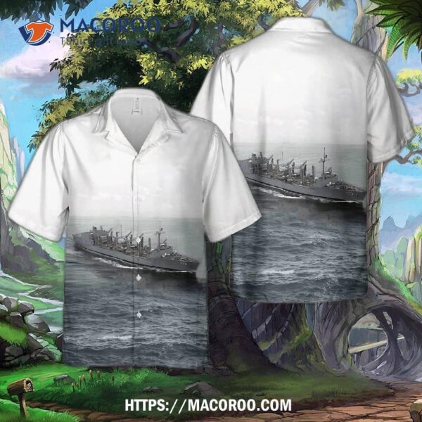 Us Navy Uss Kansas City (aor-3) Wichita-class Replenishment Oilers Hawaiian Shirt