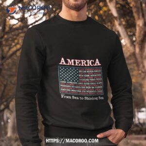 us states names as part of american flag arshirt sweatshirt
