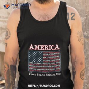 us states names as part of american flag arshirt tank top