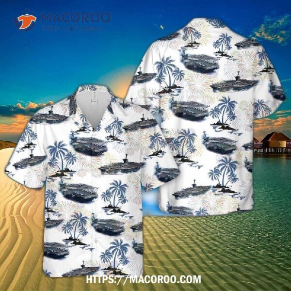 Uss Theodore Roosevelt (cvn-71) 4th Of July Hawaiian Shirt