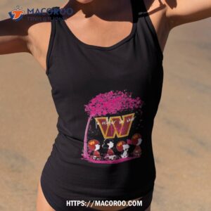 washington commanders peanut characters in october we wear pink 2023 shirt tank top 2