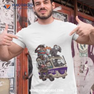 Washington Huskies Horror Movies Characters Bus Halloween 2023 Shirt