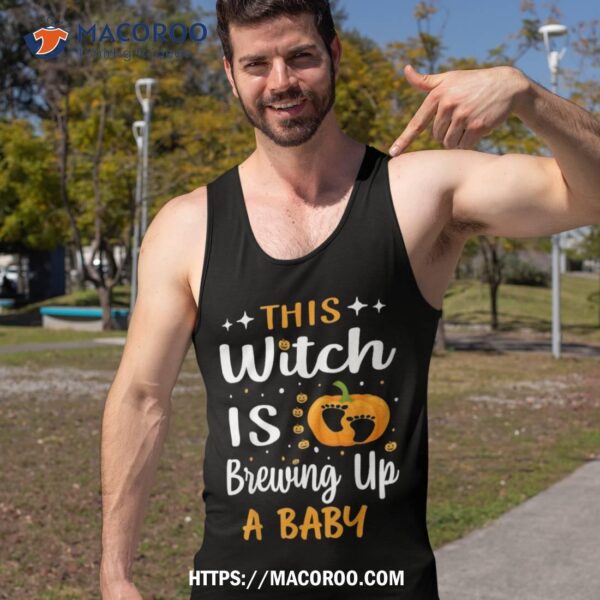 Wo This Witch Is Brewing Up A Baby Pregnancy Halloween Shirt