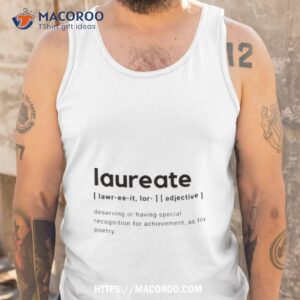 word definition laureate black and white shirt tank top