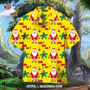 Yellow Christmas Let It Snow Pattern Aloha Hawaiian Shirt