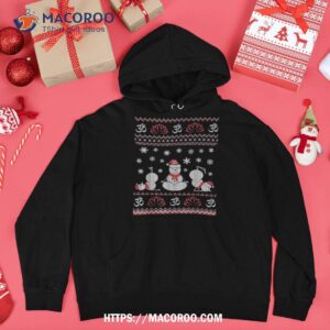 yoga snow poses ugly christmas shirt hoodie