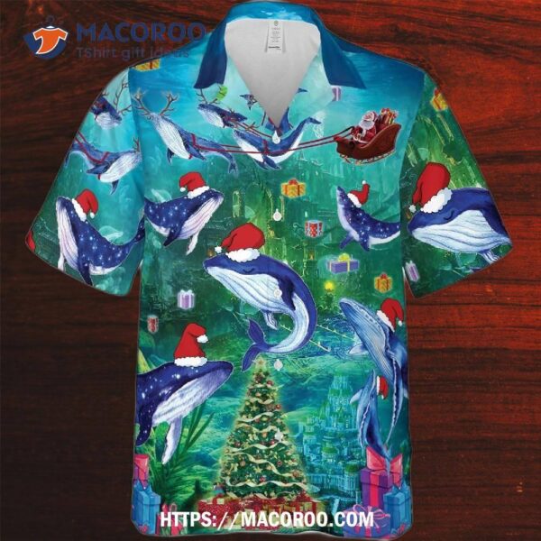 Christmas Ocean Santa Claus And Whale In The Magical Blue Lover Hawaiian Shirt