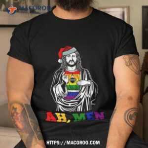 Ah Men Christmas Funny Lgbt Q Pride Jesus Shirt