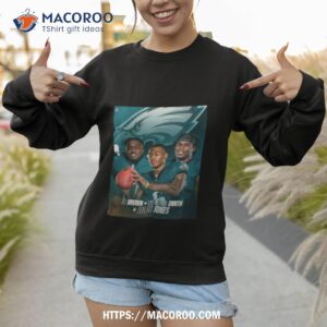 aj brown devonta smith and julio jones fly eagles fly shirt sweatshirt 1