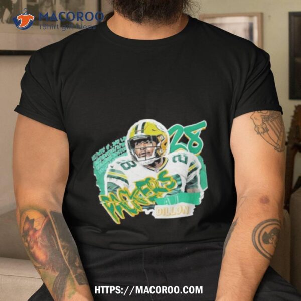 Aj Dillon Football Paper Green Bay Packers T Shirt