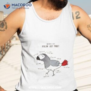 anatomy of an african grey parrot shirt tank top 3