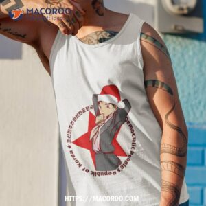 Anime Christmas Cute Korean Girl Santa Hat Shirt 3 anime christmas cute korean girl santa hat shirt tank top 1