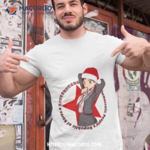anime christmas cute korean girl santa hat shirt tshirt 1