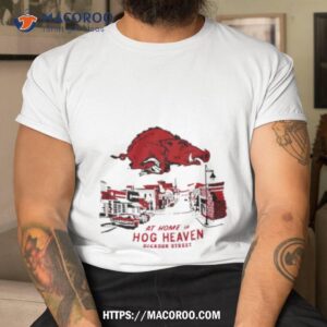 arkansas razorbacks at home in hog heaven dickson street shirt tshirt
