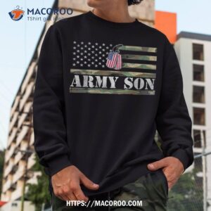 army son with american flag camo gift for veteran day shirt sweatshirt