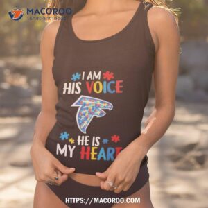 Atlanta Falcons Autism Awareness I Am His Voice He Is My Heart 2023 Shirt