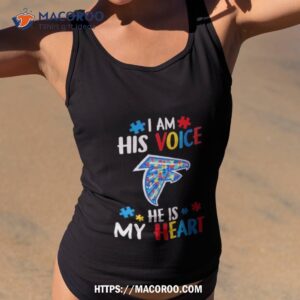 Atlanta Falcons Autism Awareness I Am His Voice He Is My Heart 2023 Shirt