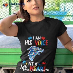 atlanta falcons autism awareness i am his voice he is my heart 2023 shirt tshirt 1