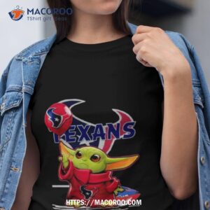 Baby Yoda Balloon Houston Texans Logo T Shirt