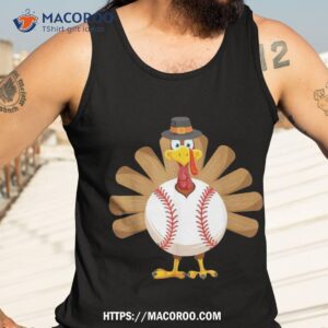baseball turkey thanksgiving shirt for boys toddlers kid mom tank top 3