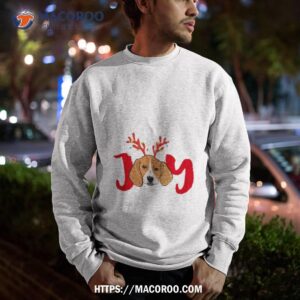 beagle dog xmas christmas reindeer antlers light shirt sweatshirt