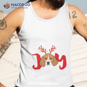 beagle dog xmas christmas reindeer antlers light shirt tank top 3