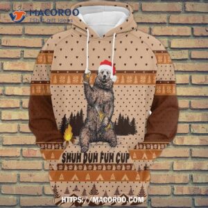 Bear Shuh Duh Fuh Cup All Over Print 3D Hoodie
