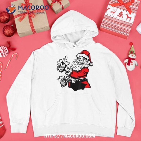 Beer Drinking Santa Claus Christmas Gifts Holding Shirt