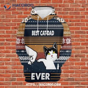 Best Cat Dad Ever All Over Print 3D Hoodie