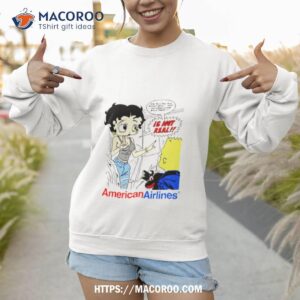 betty boop and bart simpson american airlines shirt sweatshirt 1
