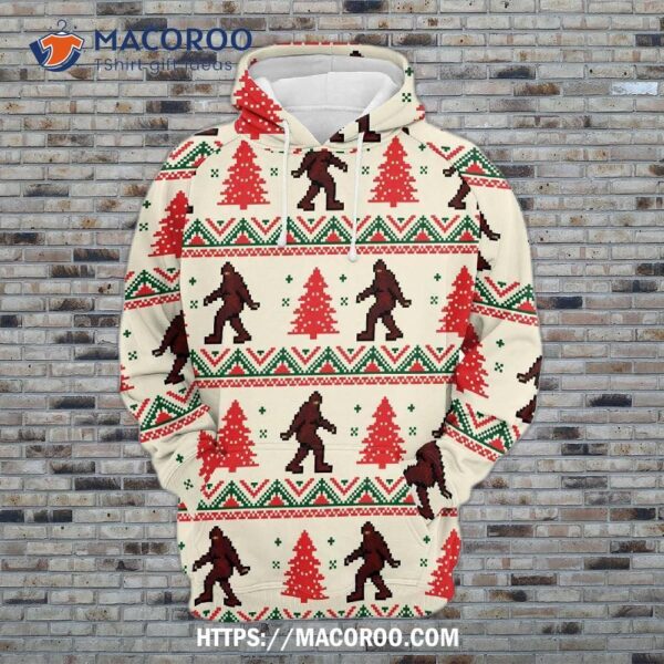 Bigfoot Merry Christmas 3D Hoodie